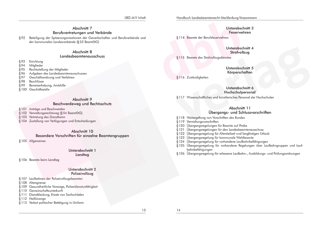Handbuch zum Landesbeamtenrecht Mecklenburg-Vorpommern – Auszug Seite 13-14