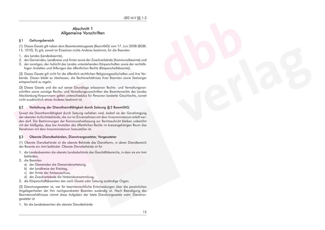 Handbuch zum Landesbeamtenrecht Mecklenburg-Vorpommern – Auszug Seite 15